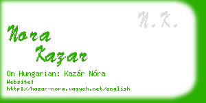 nora kazar business card